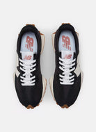 New Balance 327 Women's Sneaker in Black/White Top View