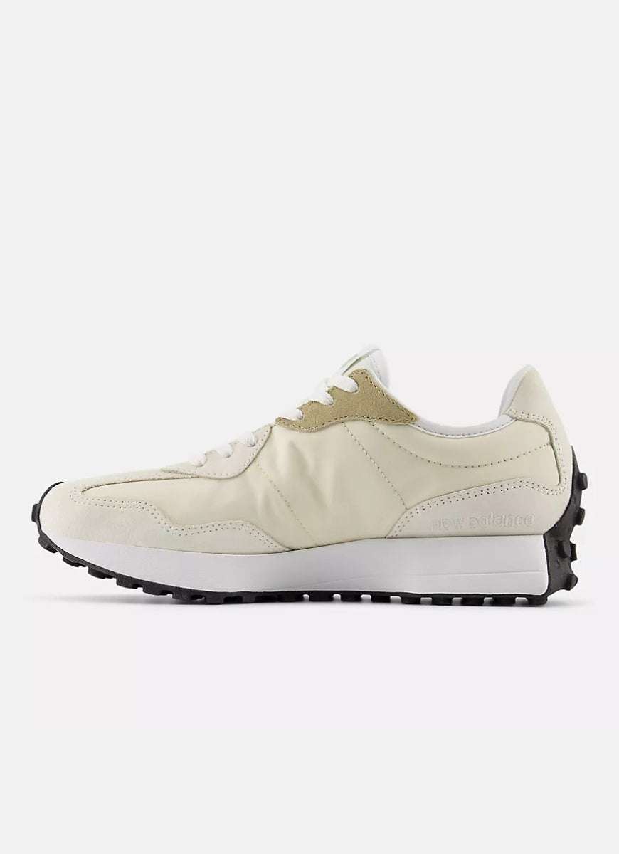 New Balance Women's 327 Sneaker in Linen/Sea Salt Side View