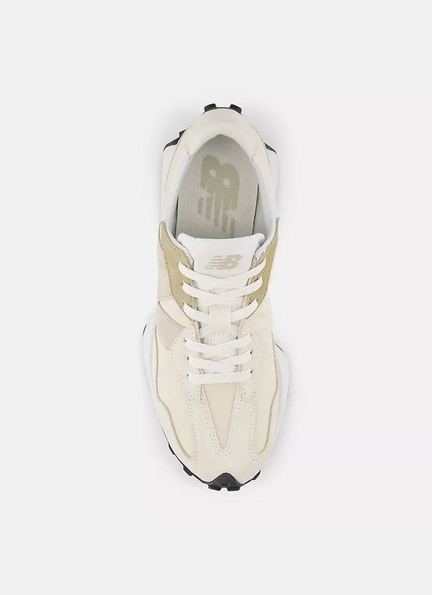 New Balance Women's 327 Sneaker in Linen/Sea Salt Top View