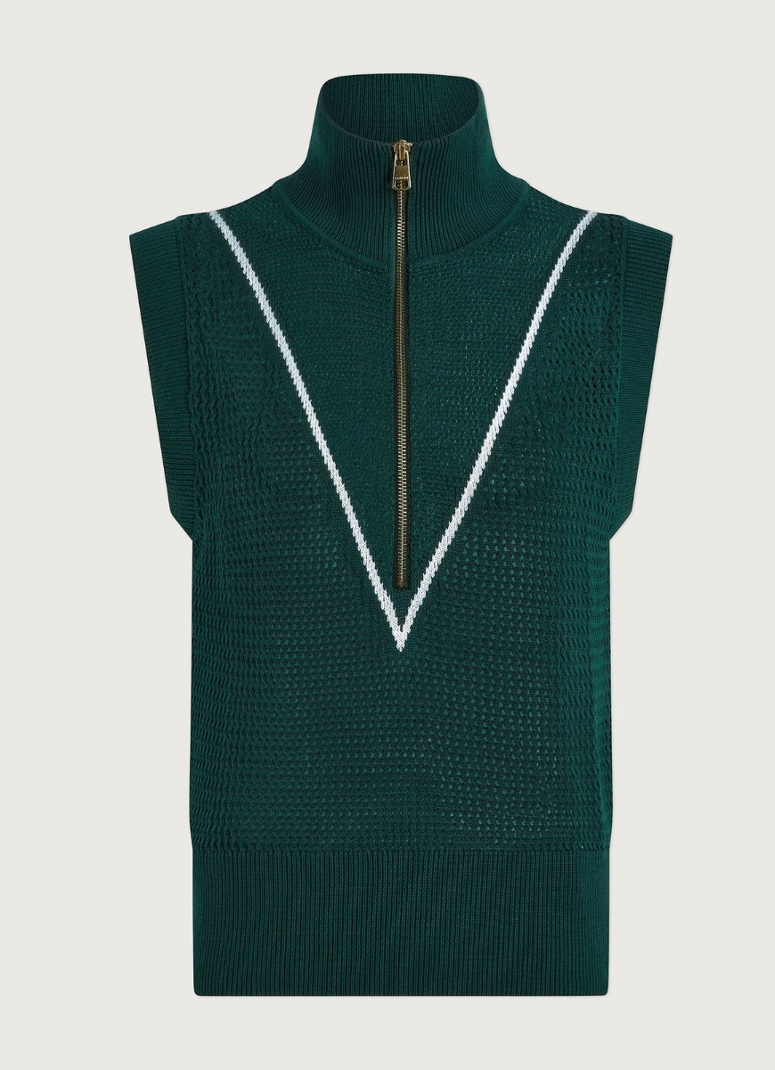 Varley Allena Half Zip Vest in Forest Product Shot View