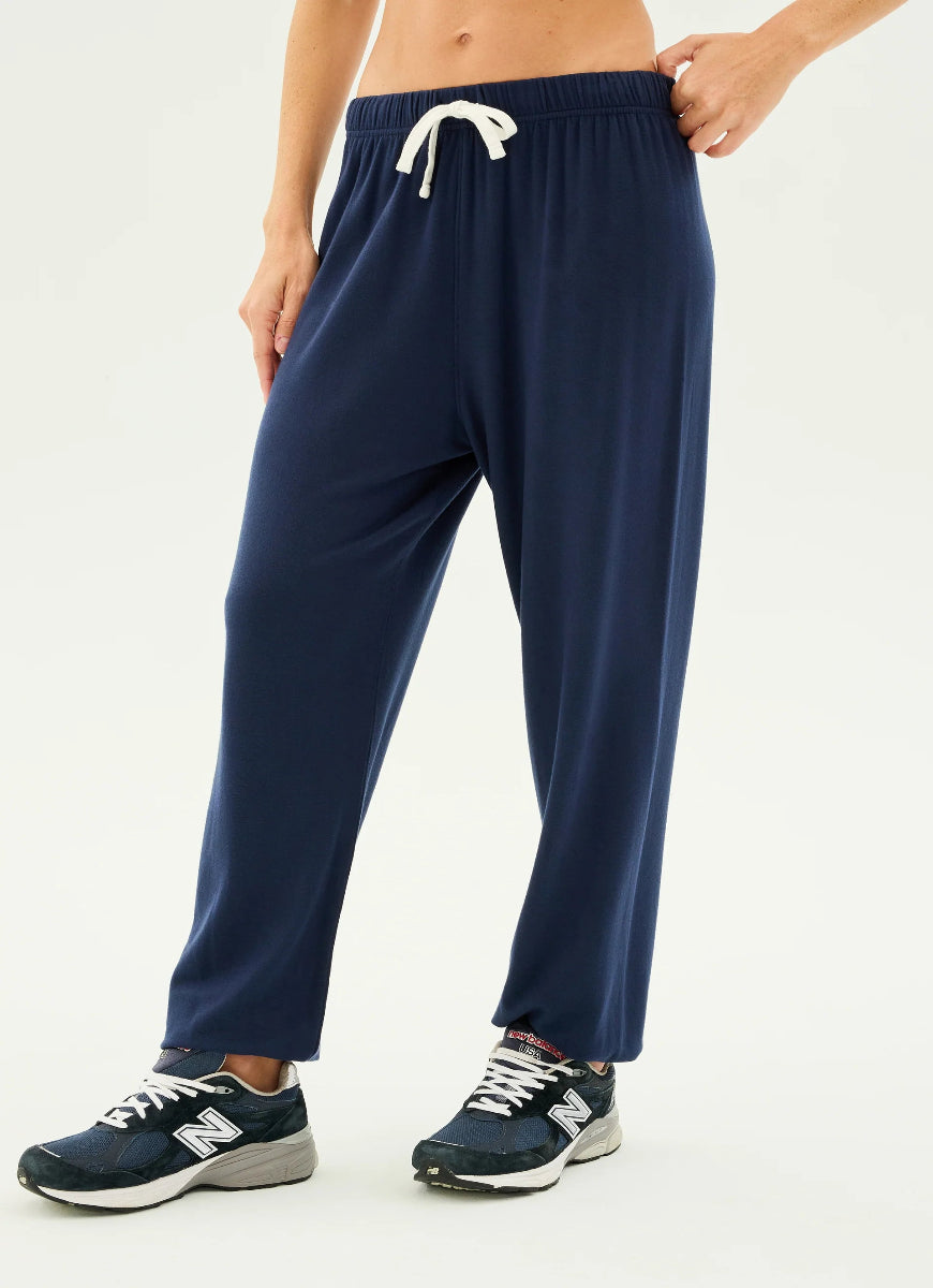 Splits59 Andie Oversized Fleece Sweatpant in Indigo Front View