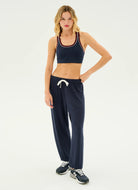 Splits59 Andie Oversized Fleece Sweatpant in Indigo Full Length Front View