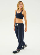Splits59 Andie Oversized Fleece Sweatpant in Indigo Full Length Side View