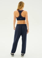 Splits59 Andie Oversized Fleece Sweatpant in Indigo Full Length Back View