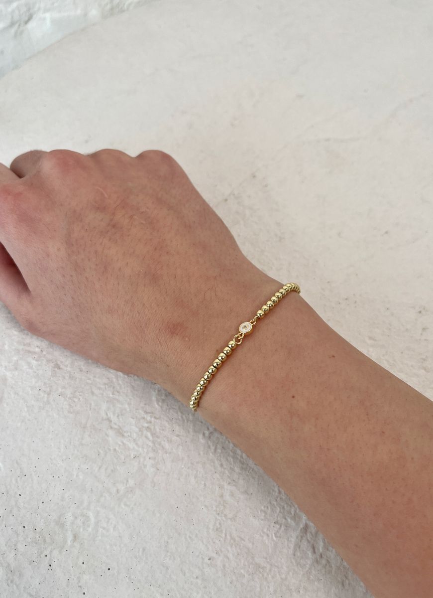 Lo & Co Bead Ball Eyes Bracelet Shown on Wrist