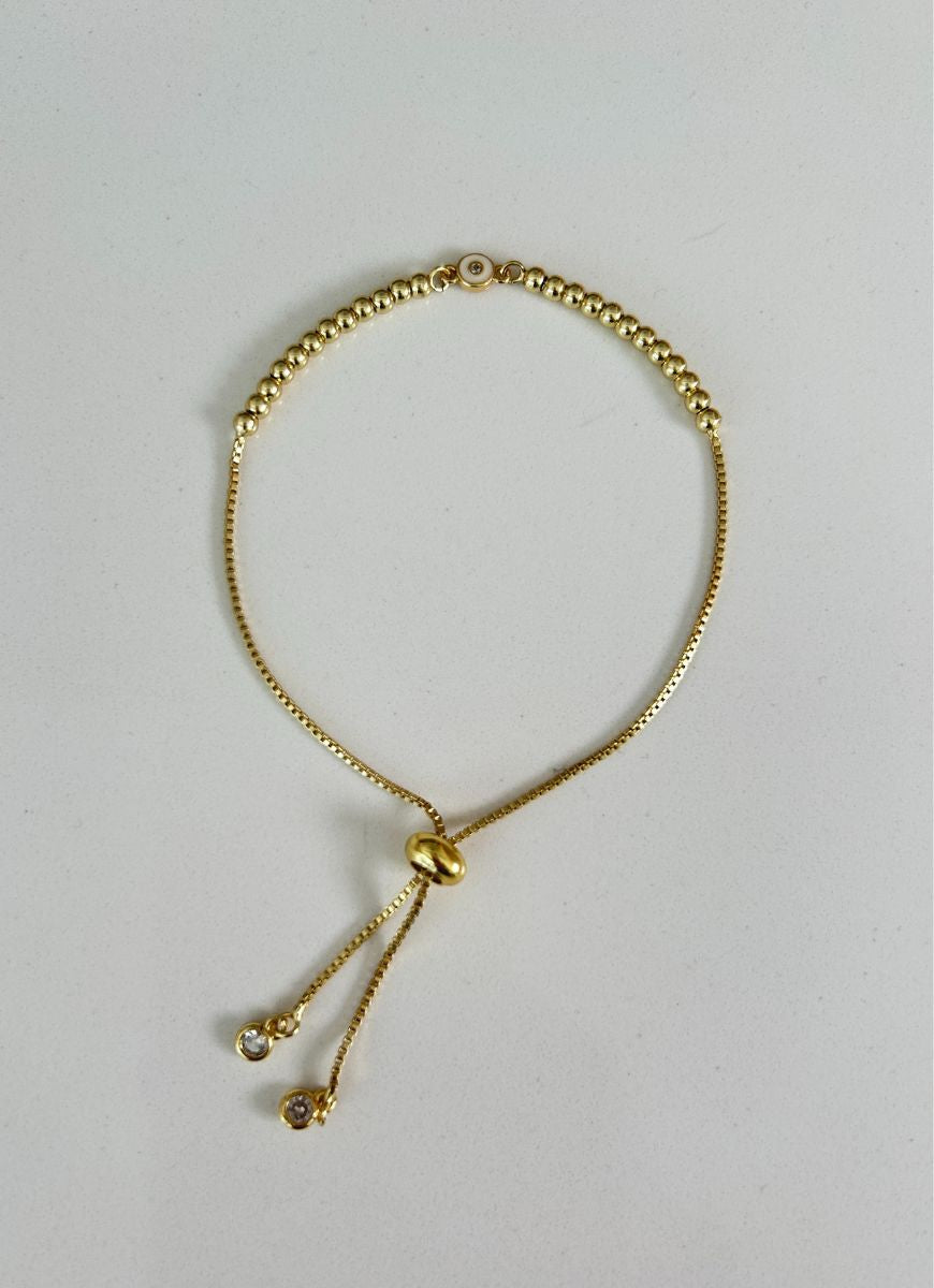Lo & Co Bead Ball Eyes Bracelet Flat Lay View