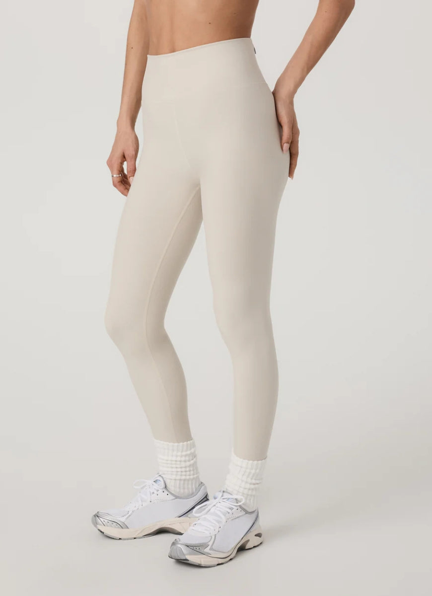 Vuori Clean Elevation Legging in Bone Heather Side View