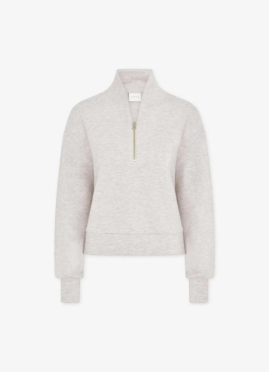 Varley Davidson Sweat in Ivory Marl Product Shot View