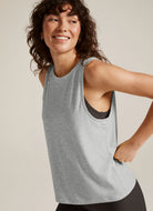 Beyond Yoga Featherweight Rebalance Tank in Silver Mist Side View