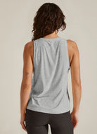 Beyond Yoga Featherweight Rebalance Tank in Silver Mist Back View