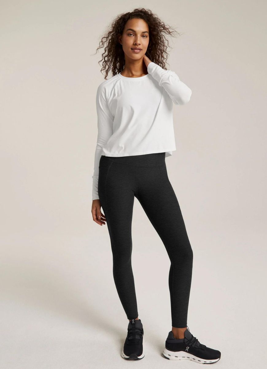 Beyond Yoga Featherweight Daydreamer Pullover in Cloud White Full Front View