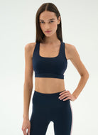 Splits59 Lexi Rigor Sports Bra in Indigo/Blush Front View