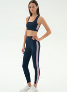 Splits59 Lexi Rigor Sports Bra in Indigo/Blush Full Length Side View
