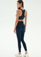 Splits59 Lexi Rigor Sports Bra in Indigo/Blush Full Length Back View