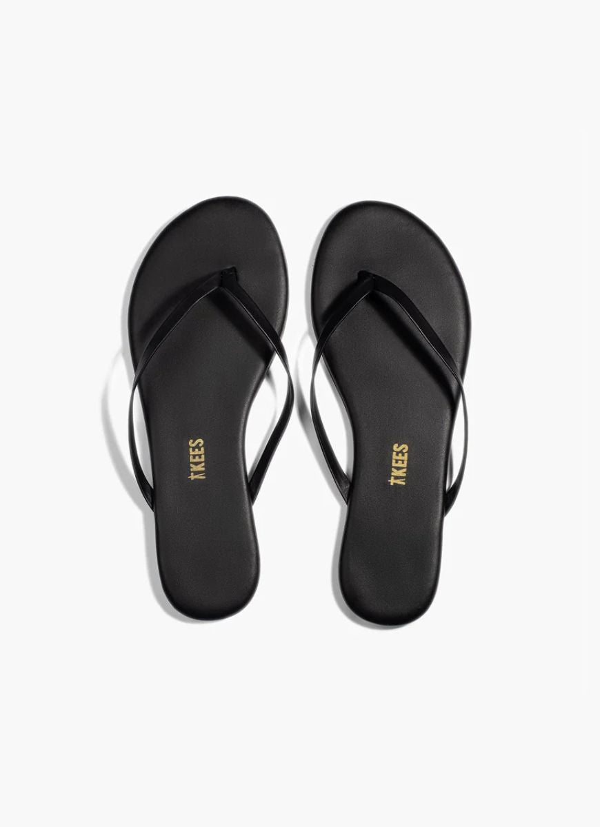 TKEES Lily Liners Flip Flops in Black
