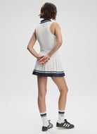 Varley Mariam 2-in-1 Court Skirt 14.5” in White/Blue Nights Full Length Back View