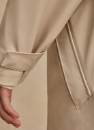 Varley Alyssa Rain Jacket in Silver Lining Close Up View of Cuff and Pocket