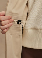Varley Alyssa Rain Jacket in Silver Lining Close Up View of Inner Drawcord