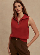 Varley Amina Half Zip Knit in Lava Falls