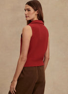 Varley Amina Half Zip Knit in Lava Falls Side and Back View