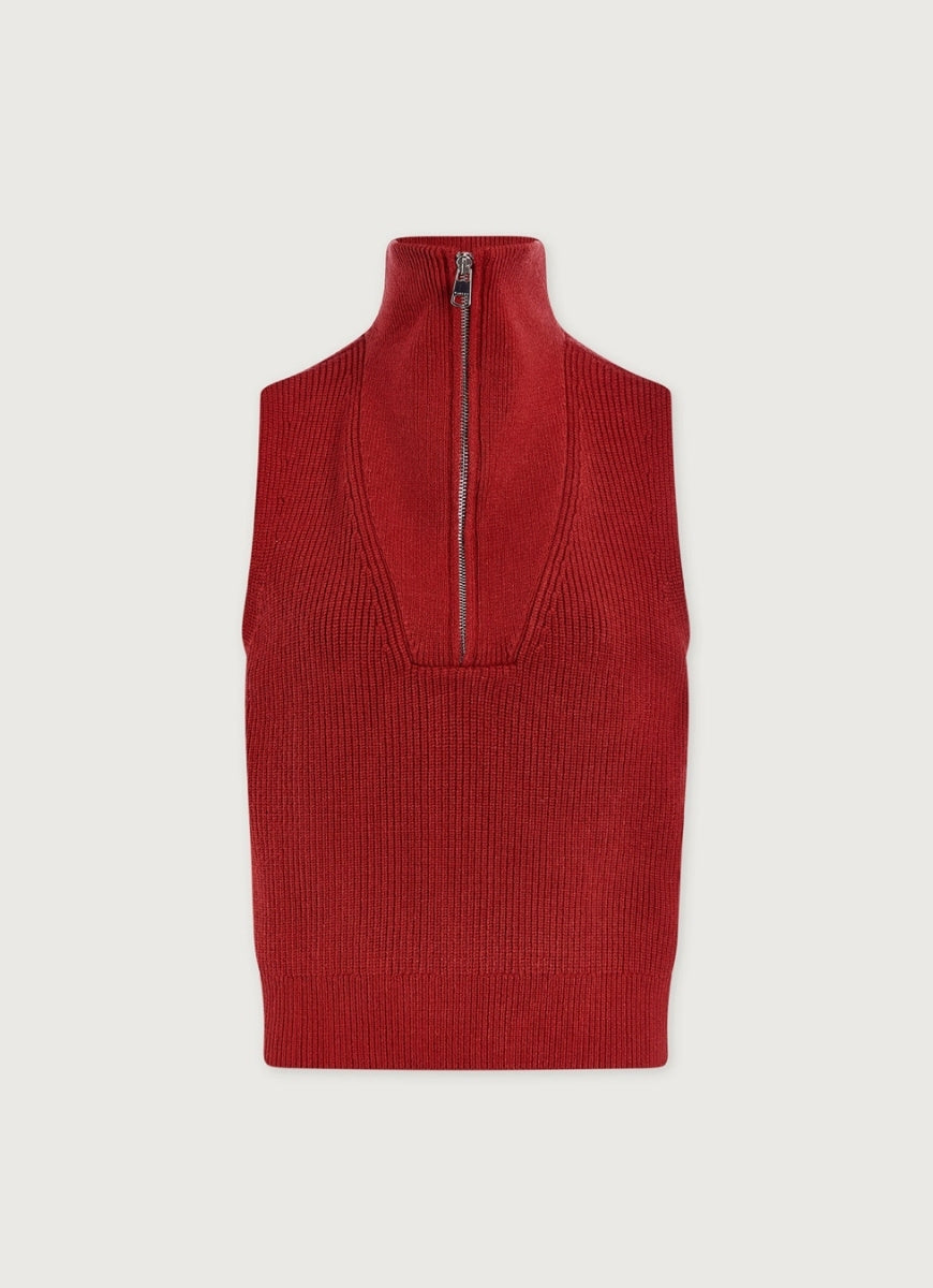 Varley Amina Half Zip Knit in Lava Falls Product Shot View