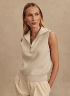 Varley Amina Half Zip Knit in Silver Birch