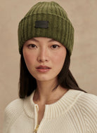 Varley Elva Chuky Rib Beanie in Mid Olive Marl