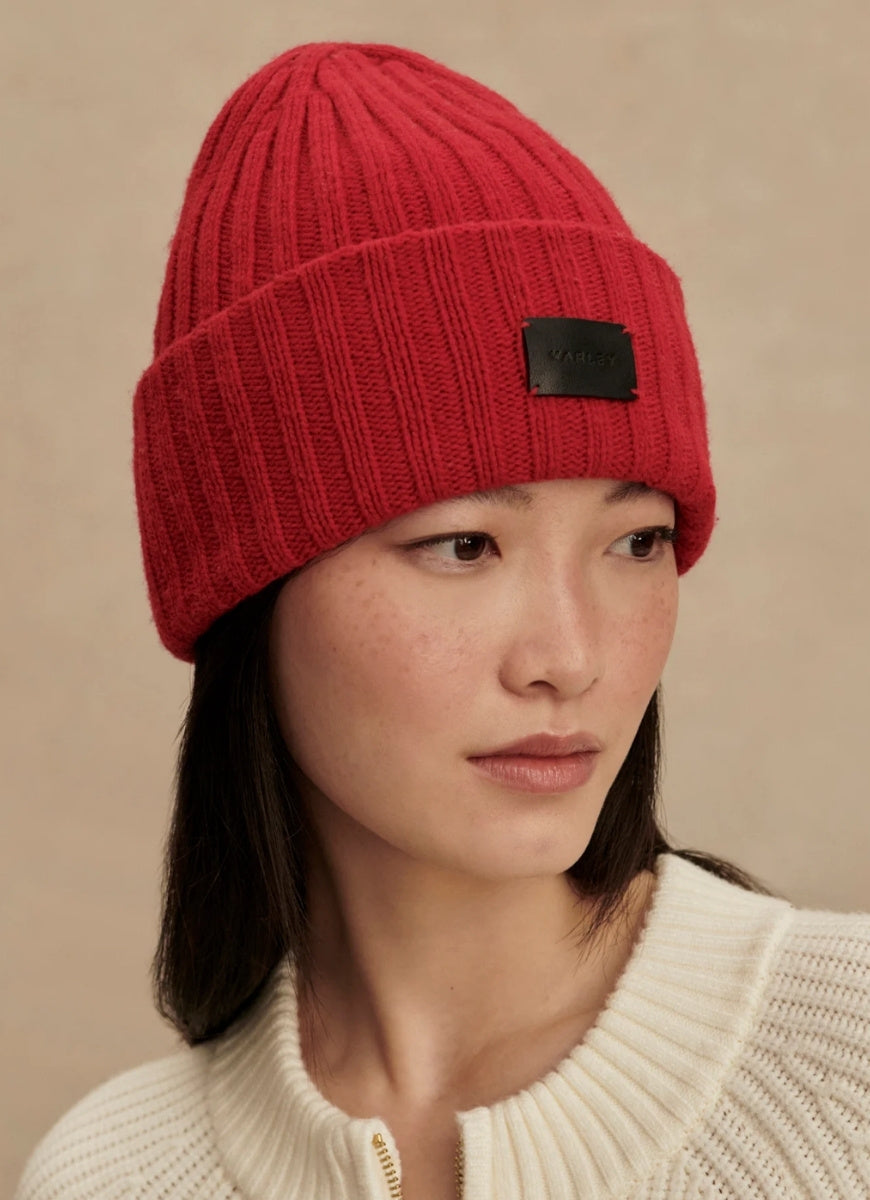 Varley Elva Chuky Rib Beanie in Red Dahlia