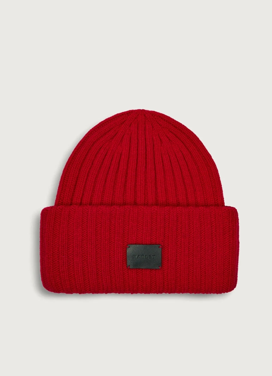 Varley Elva Chuky Rib Beanie in Red Dahlia Product Shot View