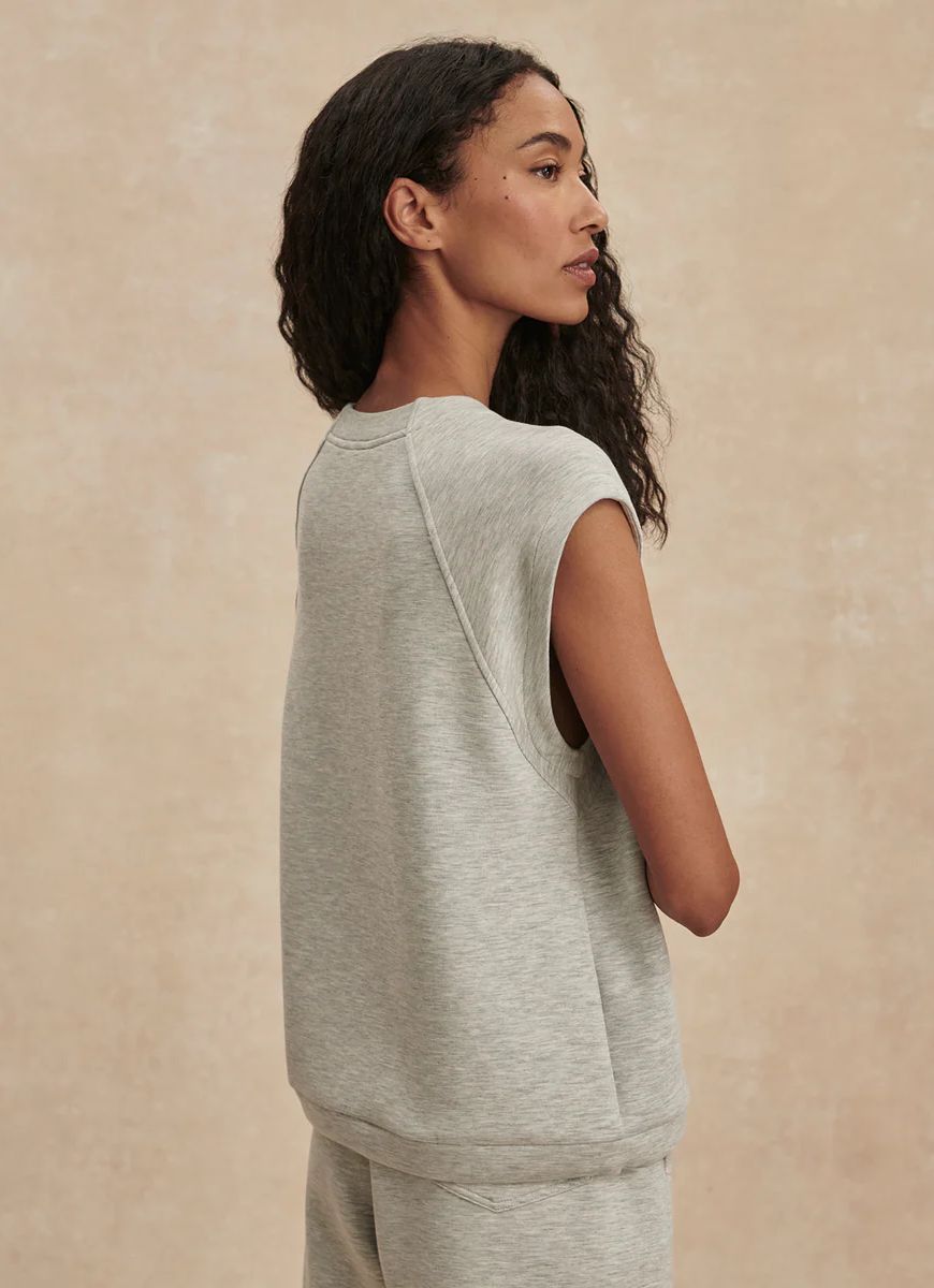 Varley Salome Raglan Tee in Light Grey Marl