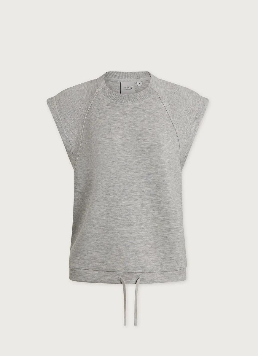 Varley Salome Raglan Tee in Light Grey Marl