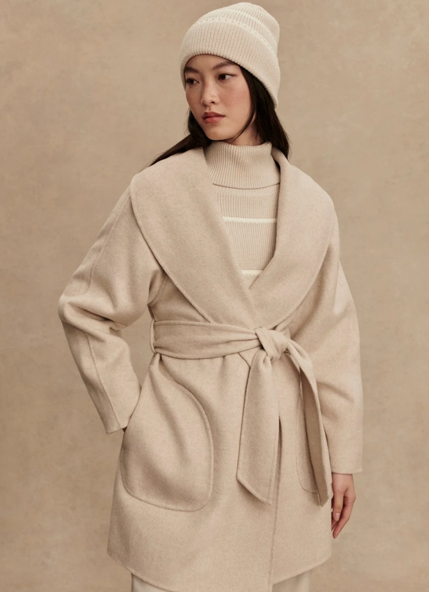 Varley Edgemere Wrap Jacket in Pumice Stone