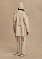 Varley Edgemere Wrap Jacket in Pumice Stone Full Length Back View