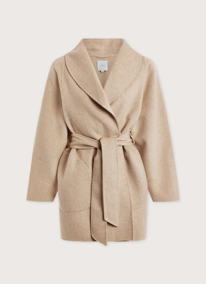 Varley Edgemere Wrap Jacket in Pumice Stone Product Shot View
