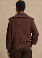 Varley Enrico Knit Jacket in Coffee Bean Back View