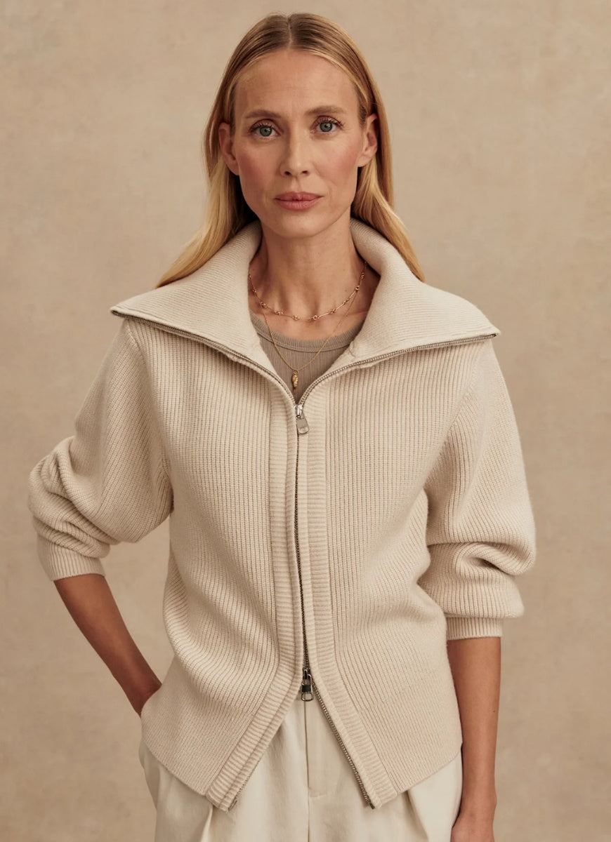 Varley Enrico Knit Jacket in Silver Birch