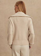 Varley Enrico Knit Jacket in Silver Birch Back View