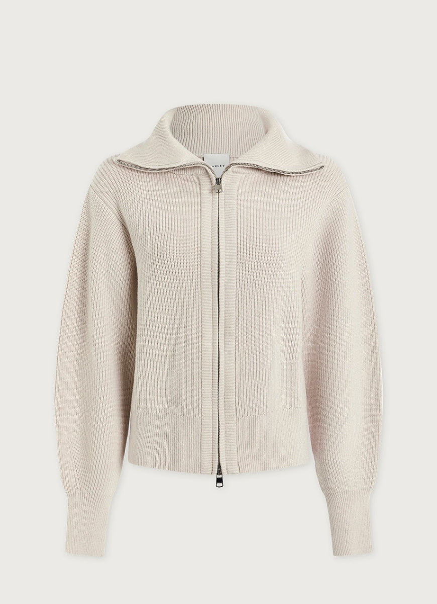 Varley Enrico Knit Jacket in Silver Birch Product Shot View