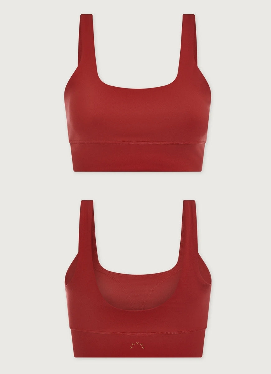 Varley Freesoft Cori Sports Bra in Lava Falls Product Shot View Showing Front and Back