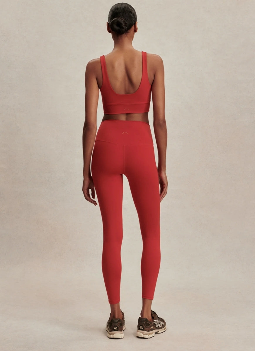 Varley Freesoft High Rise Legging 25” in  Lava Falls Full Length Back View
