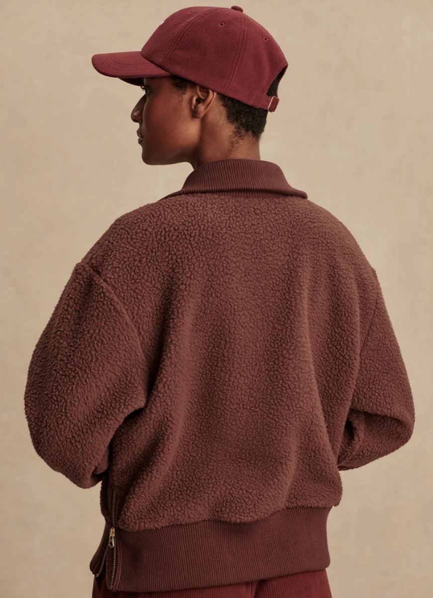 Varley Roselle Half Zip Fleece in Deep Mahogany Back View