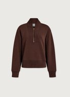 Varley Sally Half Zip Sweatshirt in Coffee Bean Marl Product Shot View