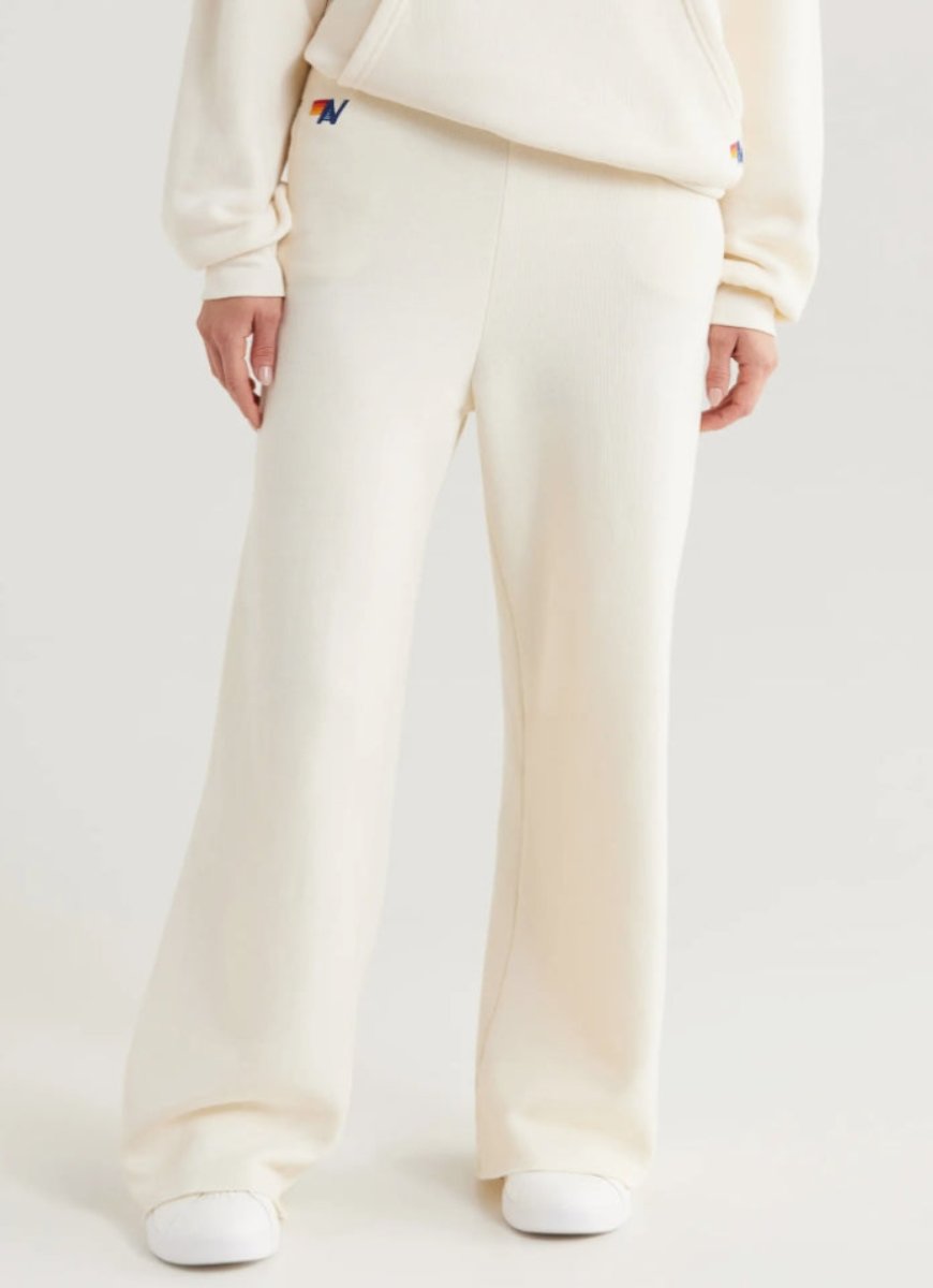 Aviator Nation Wide Leg Women’s Pocket Sweatpants in Vintage White