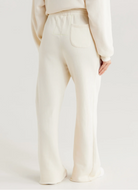 Aviator Nation Wide Leg Women’s Pocket Sweatpants in Vintage White Back View