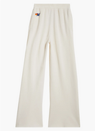 Aviator Nation Wide Leg Women’s Pocket Sweatpants in Vintage White Product Shot View