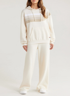Aviator Nation Wide Leg Women’s Pocket Sweatpants in Vintage White Full Length Front View