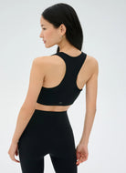 Splits59 Airweight Sports Bra With Ruching in Black Back View