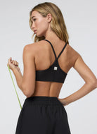 Vuori AllTheFeels Sports Bra in Black Back View