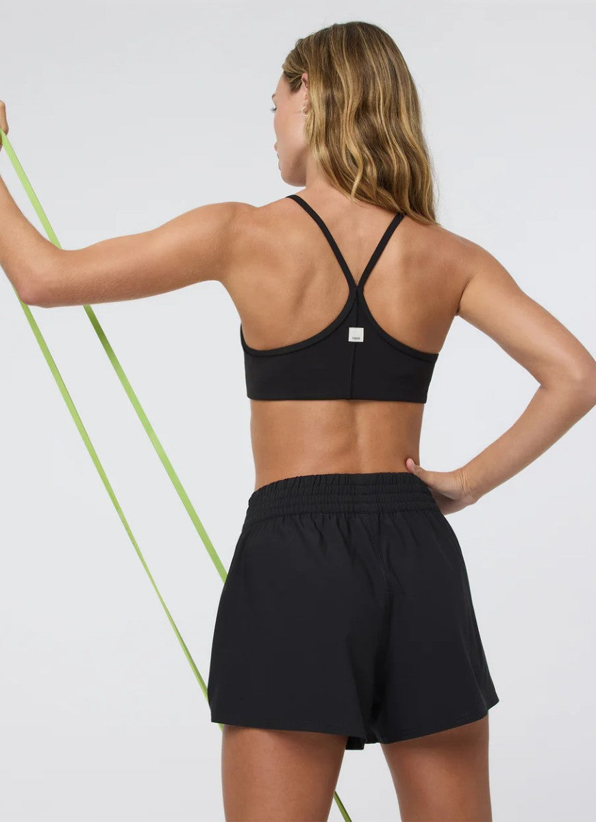 Vuori AllTheFeels Sports Bra in Black Alternate Back View