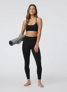 Vuori AllTheFeels Legging in Black Full Length Front View